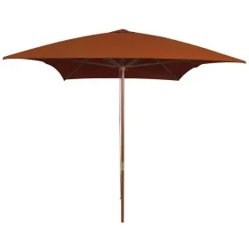 Garden umbrella with terracotta wooden pole 200x300 cm by vidaXL, Umbrellas - Ref: Foro24-313759, Price: 70,45 €, Discount: %