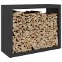 Schwarzer Stahlholzständer 100x40x80 cm von , Brennholztaschen und -halter - Ref: Foro24-850975, Preis: 129,18 €, Rabatt: %