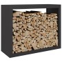 Schwarzer Stahlholzständer 100x40x80 cm von , Brennholztaschen und -halter - Ref: Foro24-850975, Preis: 129,18 €, Rabatt: %