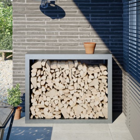 Leñero acero galvanizado 100x40x80 cm by , Firewood bags and holders - Ref: Foro24-850980, Price: 85,79 €, Discount: %