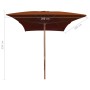 Garden umbrella with terracotta wooden pole 200x300 cm by vidaXL, Umbrellas - Ref: Foro24-313759, Price: 76,69 €, Discount: %