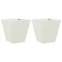 Jardineras 2 unidades acero blanco 30x30x30 cm by , Pots and planters - Ref: Foro24-851041, Price: 43,08 €, Discount: %