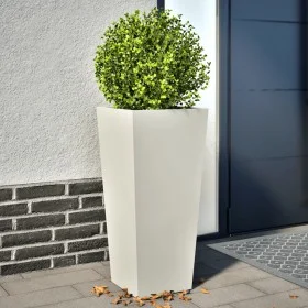 Blumenkästen 2 Stück weißer Stahl 35x35x75 cm von , Töpfe und Pflanzgefäße - Ref: Foro24-851083, Preis: 105,22 €, Rabatt: %