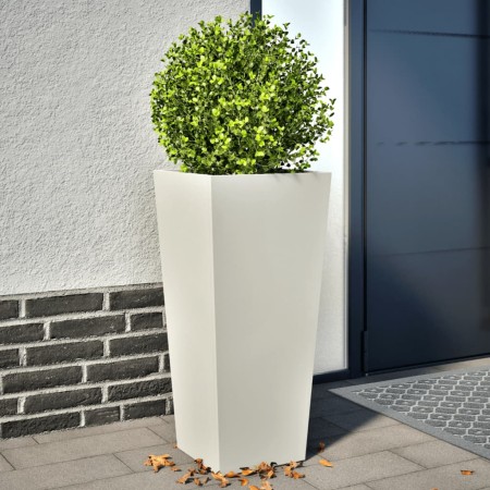 Blumenkästen 2 Stück weißer Stahl 35x35x75 cm von , Töpfe und Pflanzgefäße - Ref: Foro24-851083, Preis: 107,04 €, Rabatt: %