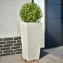 Blumenkästen 2 Stück weißer Stahl 35x35x75 cm von , Töpfe und Pflanzgefäße - Ref: Foro24-851083, Preis: 105,20 €, Rabatt: %
