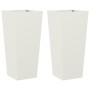Blumenkästen 2 Stück weißer Stahl 35x35x75 cm von , Töpfe und Pflanzgefäße - Ref: Foro24-851083, Preis: 107,04 €, Rabatt: %