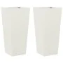 Jardineras 2 uds acero blanco 35x35x75 cm by , Pots and planters - Ref: Foro24-851083, Price: 107,04 €, Discount: %