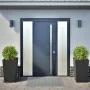 Jardineras 2 uds acero negro 45x45x75 cm by , Pots and planters - Ref: Foro24-851095, Price: 122,51 €, Discount: %