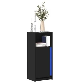 Sideboard mit LED-Lichtern aus schwarzem Ingenieurholz 42,5x34x100cm von , Sideboards - Ref: Foro24-852153, Preis: 64,43 €, R...