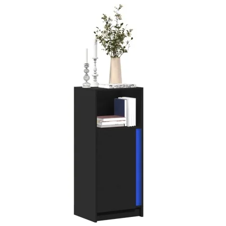 Sideboard mit LED-Lichtern aus schwarzem Ingenieurholz 42,5x34x100cm von , Sideboards - Ref: Foro24-852153, Preis: 64,43 €, R...