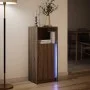 Aparador con LED madera ingeniería marrón roble 42,5x34x100 cm by , Sideboards - Ref: Foro24-852158, Price: 58,82 €, Discount: %