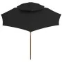 Sombrilla de dos pisos palo de madera negra 270 cm de vidaXL, Sombrillas - Ref: Foro24-313766, Precio: 79,97 €, Descuento: %