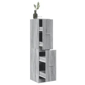 Armario botiquín madera ingeniería gris Sonoma 30x41x144,5 cm by , Lockers and storage cabinets - Ref: Foro24-855174, Price: ...