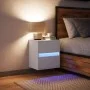 Mesita de noche de pared con luces LED blanco de , Mesitas de noche - Ref: Foro24-3307961, Precio: 53,70 €, Descuento: %