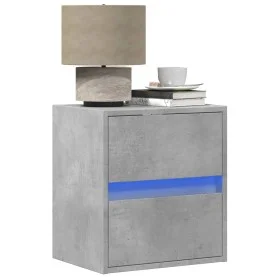 Mesitas de noche de pared con luces LED 2 uds gris hormigón by , Nightstands - Ref: Foro24-3307968, Price: 89,07 €, Discount: %