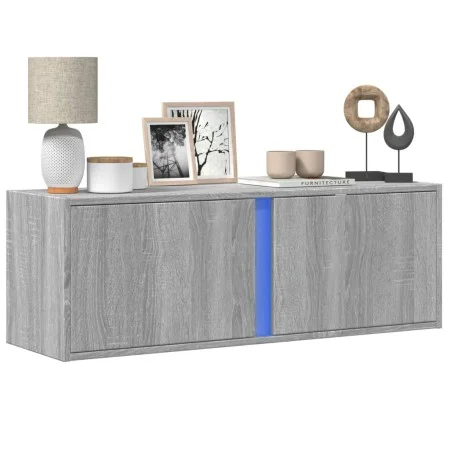 Wand-TV-Möbel mit LED-Lichtern in Sonoma-Grau 100x31x35 cm von , TV-Möbel - Ref: Foro24-852269, Preis: 61,50 €, Rabatt: %