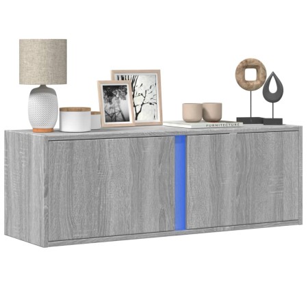 Wand-TV-Möbel mit LED-Lichtern in Sonoma-Grau 100x31x35 cm von , TV-Möbel - Ref: Foro24-852269, Preis: 62,34 €, Rabatt: %