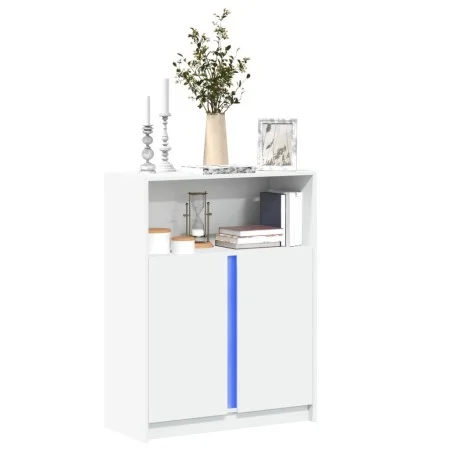 Sideboard mit LED-Beleuchtung aus weißem Ingenieurholz 77x34x100 cm von , Sideboards - Ref: Foro24-852145, Preis: 77,66 €, Ra...