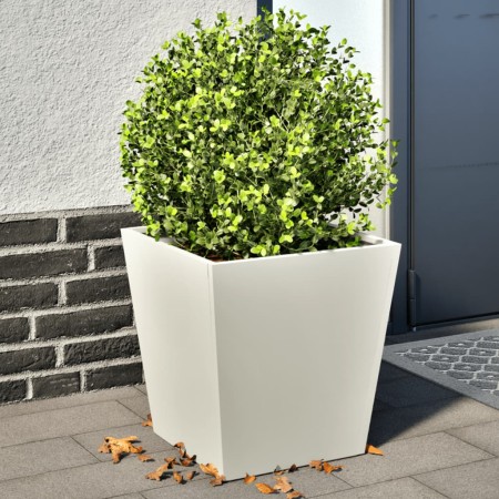 Pflanzkübel 2 Stück aus weißem Stahl 40x40x40 cm von , Töpfe und Pflanzgefäße - Ref: Foro24-851055, Preis: 57,75 €, Rabatt: %