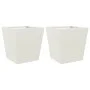 Jardineras 2 unidades acero blanco 40x40x40 cm de , Maceteros y jardineras - Ref: Foro24-851055, Precio: 66,70 €, Descuento: %