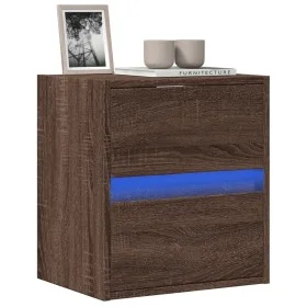 Mueble de TV de pared con luces LED marrón roble 41x31x45 cm de , Muebles TV - Ref: Foro24-852283, Precio: 54,16 €, Descuento: %