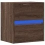 Mueble de TV de pared con luces LED marrón roble 41x31x45 cm by , TV Furniture - Ref: Foro24-852283, Price: 54,16 €, Discount: %