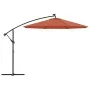 Cantilever umbrella with LED lights and terracotta steel pole by vidaXL, Umbrellas - Ref: Foro24-313781, Price: 170,57 €, Dis...