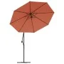 Cantilever umbrella with LED lights and terracotta steel pole by vidaXL, Umbrellas - Ref: Foro24-313781, Price: 170,57 €, Dis...
