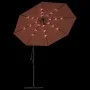 Cantilever umbrella with LED lights and terracotta steel pole by vidaXL, Umbrellas - Ref: Foro24-313781, Price: 170,57 €, Dis...
