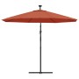 Cantilever umbrella with LED lights and terracotta steel pole by vidaXL, Umbrellas - Ref: Foro24-313781, Price: 177,97 €, Dis...