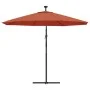Cantilever umbrella with LED lights and terracotta steel pole by vidaXL, Umbrellas - Ref: Foro24-313781, Price: 170,57 €, Dis...