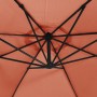 Cantilever umbrella with LED lights and terracotta steel pole by vidaXL, Umbrellas - Ref: Foro24-313781, Price: 177,97 €, Dis...