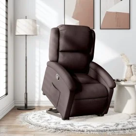 Sillón reclinable elevable tela marrón oscuro de , Sillones - Ref: Foro24-3204169, Precio: 276,13 €, Descuento: %