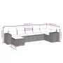7-piece garden sofa set with light gray PE rattan cushions by , Garden sets - Ref: Foro24-3264438, Price: 493,78 €, Discount: %