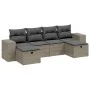 Garden sofa set 6 pieces and gray synthetic rattan cushions by , Garden sets - Ref: Foro24-3264478, Price: 392,92 €, Discount: %