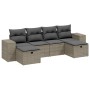 Gartensofagarnitur 6-teilig mit grauen Polstern aus synthetischem Rattan von , Gartensets - Ref: Foro24-3264478, Preis: 384,1...