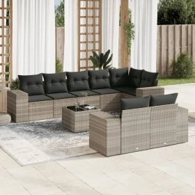 Garden furniture set 9 pieces and light gray synthetic rattan cushions by , Garden sets - Ref: Foro24-3222831, Price: 670,47 ...