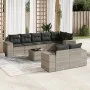 Set muebles jardín 9 pzas y cojines ratán sintético gris claro de , Conjuntos de jardín - Ref: Foro24-3222831, Precio: 670,40...