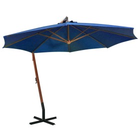 Hanging umbrella with light blue fir wood pole 3.5x2.9 m by vidaXL, Umbrellas - Ref: Foro24-313773, Price: 168,09 €, Discount: %