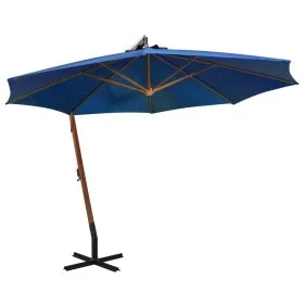 Hanging umbrella with light blue fir wood pole 3.5x2.9 m by vidaXL, Umbrellas - Ref: Foro24-313773, Price: 164,14 €, Discount: %