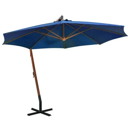Hanging umbrella with light blue fir wood pole 3.5x2.9 m by vidaXL, Umbrellas - Ref: Foro24-313773, Price: 163,96 €, Discount: %