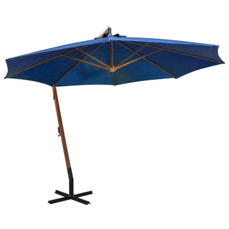 Hängender Regenschirm mit hellblauer Tannenholzstange 3,5 x 2,9 m von vidaXL, Sonnenschirme - Ref: Foro24-313773, Preis: 168,...