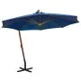 Hanging umbrella with light blue fir wood pole 3.5x2.9 m by vidaXL, Umbrellas - Ref: Foro24-313773, Price: 163,96 €, Discount: %