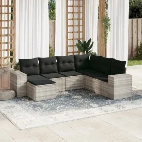 Gartensofa-Set, 7-teilig, mit Polstern, aus hellem grauem PE-Rattan. von , Gartensets - Ref: Foro24-3222901, Preis: 487,71 €,...