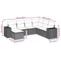 7-piece garden sofa set with light gray PE rattan cushions by , Garden sets - Ref: Foro24-3222901, Price: 487,71 €, Discount: %