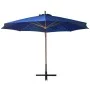 Hanging umbrella with light blue fir wood pole 3.5x2.9 m by vidaXL, Umbrellas - Ref: Foro24-313773, Price: 163,96 €, Discount: %
