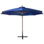 Hängender Regenschirm mit hellblauer Tannenholzstange 3,5 x 2,9 m von vidaXL, Sonnenschirme - Ref: Foro24-313773, Preis: 168,...