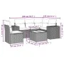 Garden sofa set 6 pieces and gray synthetic rattan cushions by , Garden sets - Ref: Foro24-3222581, Price: 431,68 €, Discount: %