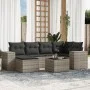 7-piece garden sofa set with light gray PE rattan cushions by , Garden sets - Ref: Foro24-3222871, Price: 485,73 €, Discount: %