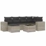 7-piece garden sofa set with light gray PE rattan cushions by , Garden sets - Ref: Foro24-3222871, Price: 485,73 €, Discount: %